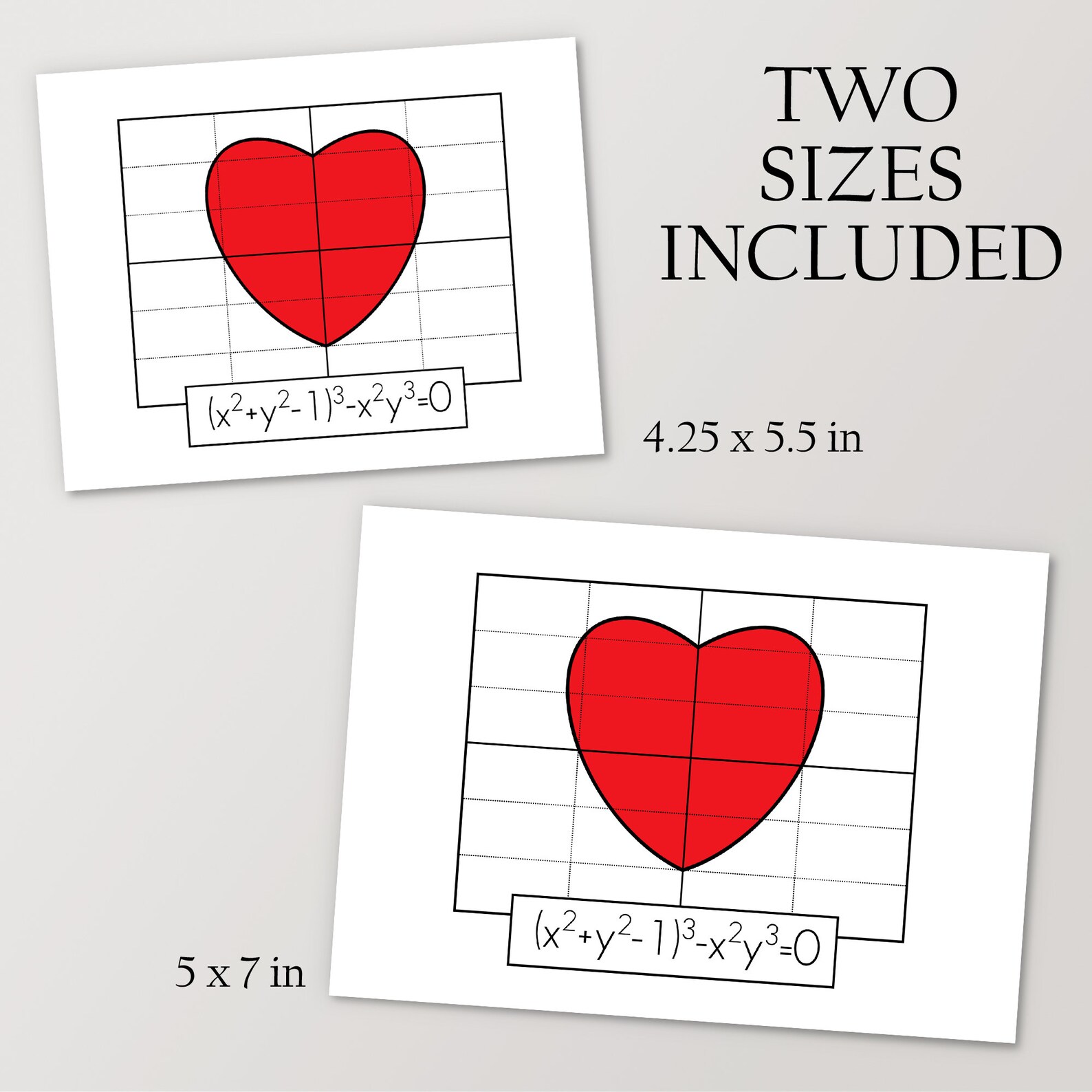 Romantic Math Equation Cute Math Nerd Greeting Card, Mathematics Equation Heart Graph ...