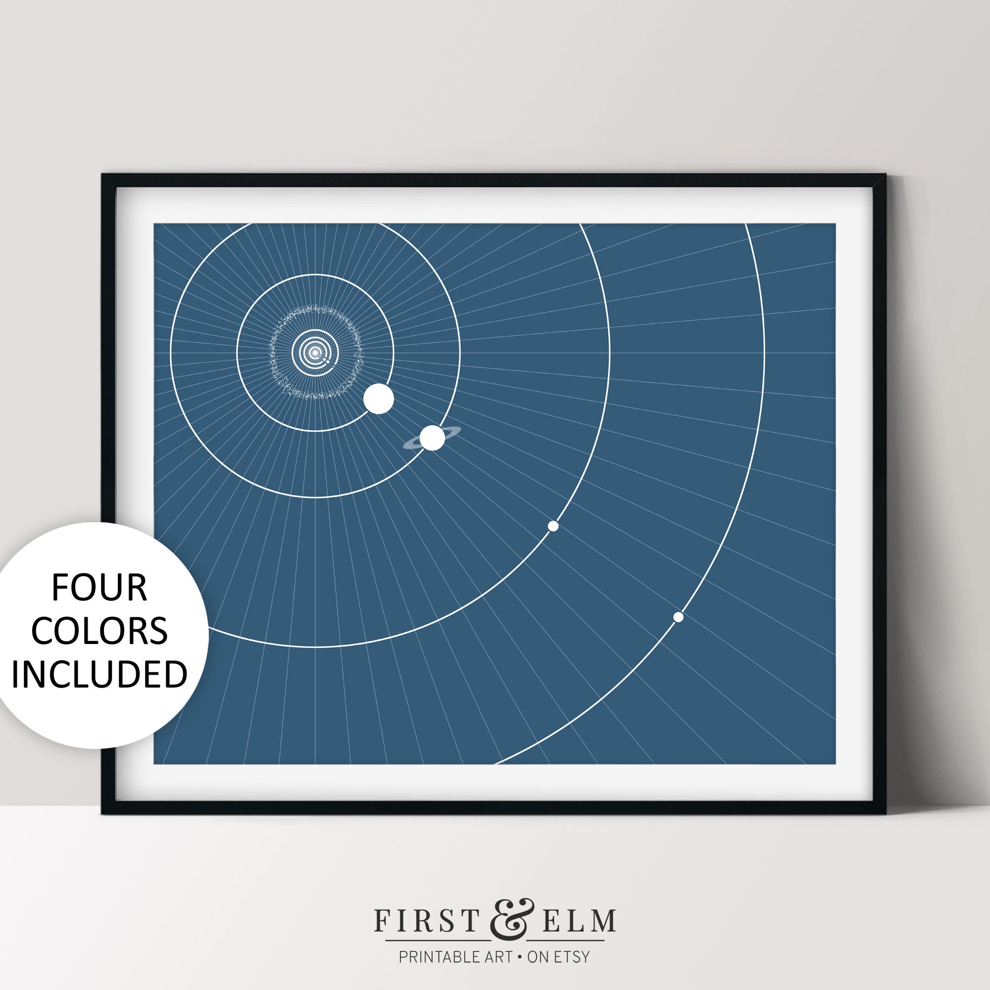 Planet Orbits Poster, Solar System Print, Space Themed Room, Printable Download