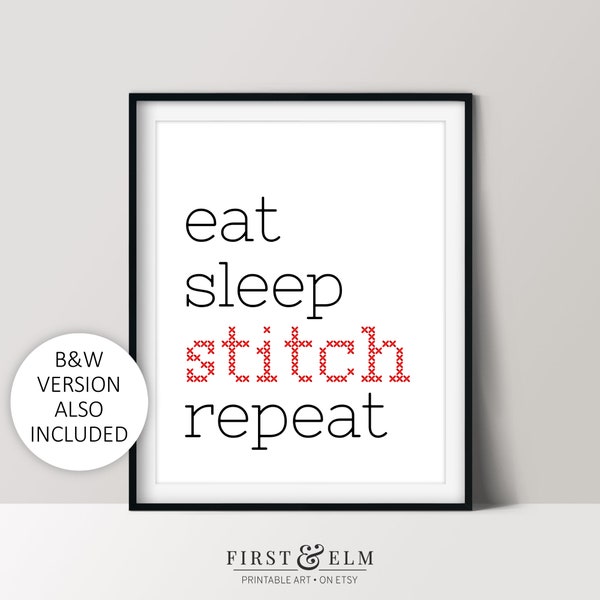 Eat Sleep Stitch - Etsy