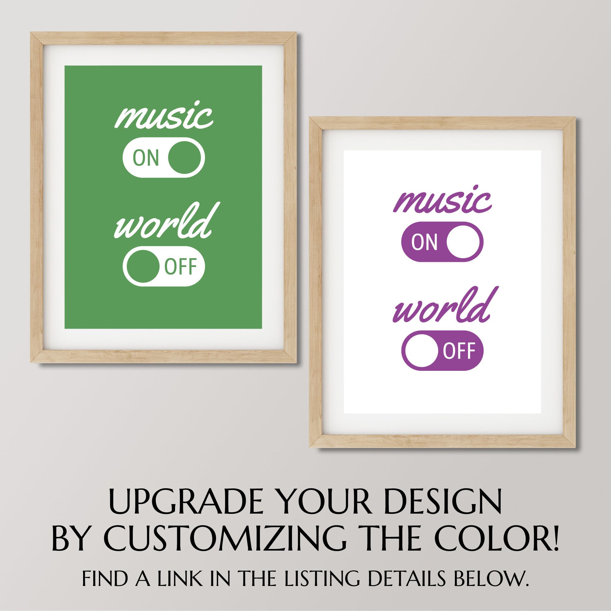 Music on World Off, Unique Audiophile Wall Art, Music Lover Gift