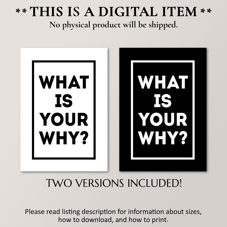 What is Your Why Goal Inspiration Poster Motivational Quote - Etsy