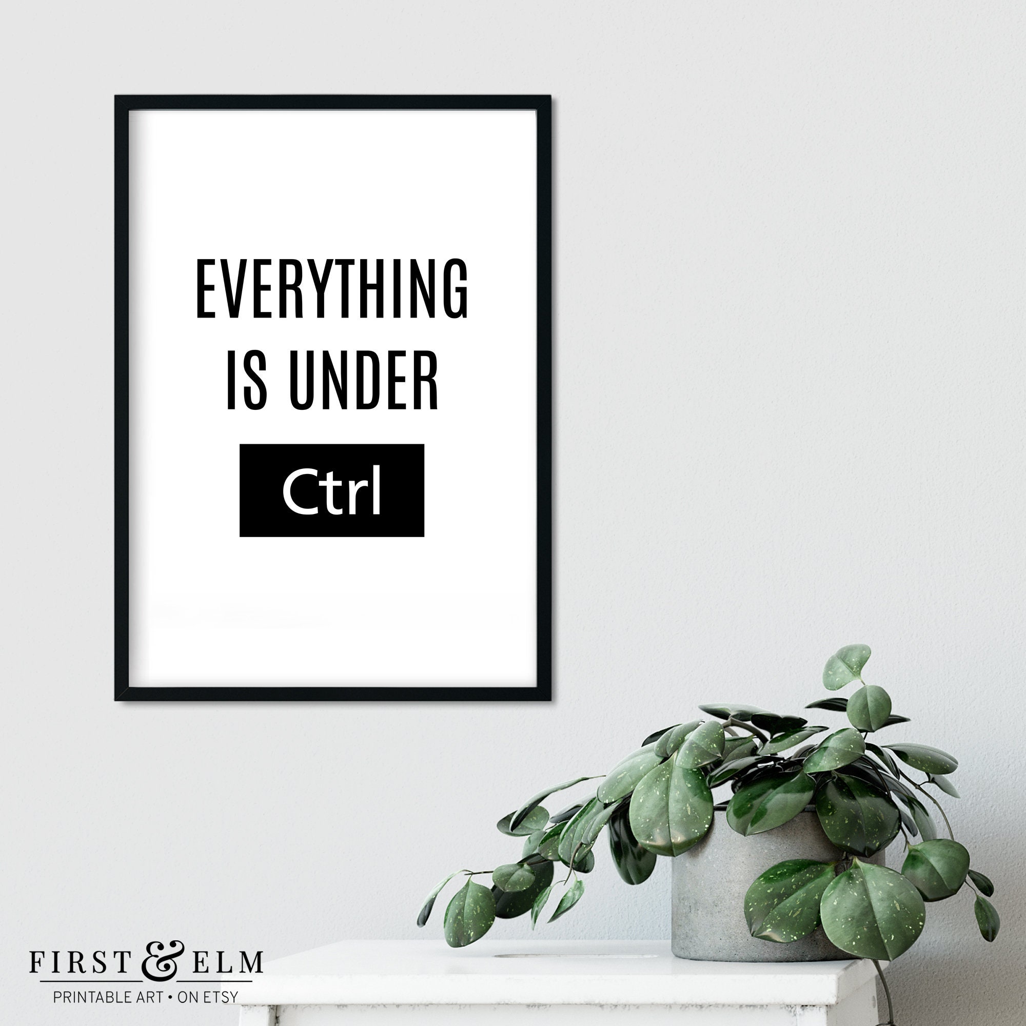 Everything is Under CTRL, Funny Computer Nerd Poster, Home Office Decor ...
