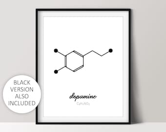 Dopamin Molekül Druck, Wissenschaft Klassenzimmer Wandkunst, Nerdy Wohndekor, digitaler Download