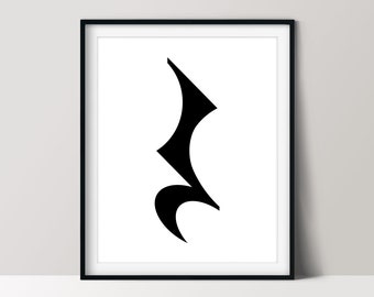 Unique Décor for Music Lovers, Musical Quarter Rest Symbol, Classroom Poster, Printable Gifts for Musicians