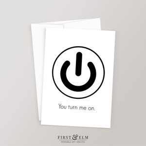 Je zet me aan, grappige Computer Geek Card, Nerd Love Humor, afdrukbare download
