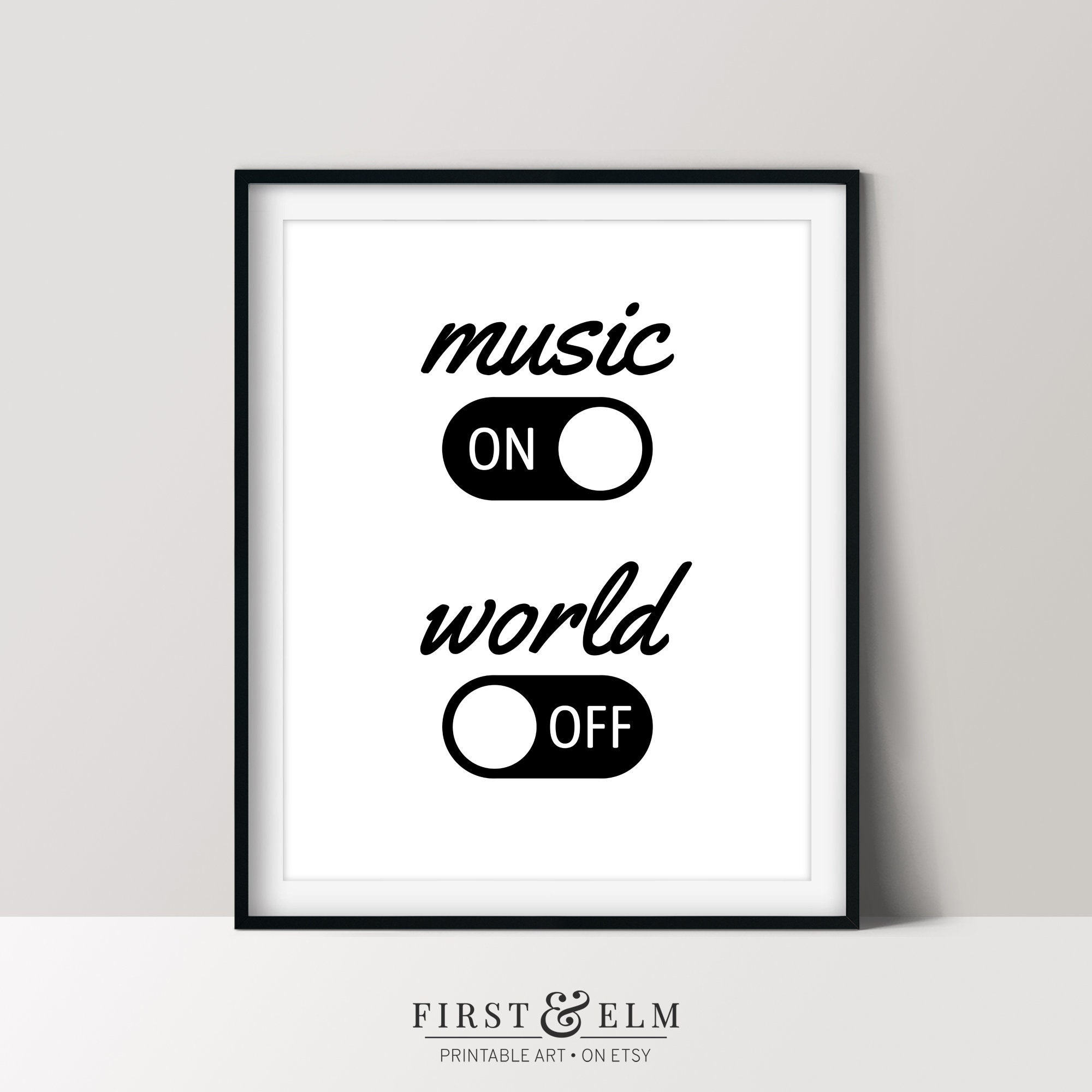 Music on World Off, Unique Audiophile Wall Art, Music Lover Gift