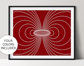 Electromagnetism Abstract Science Art, Nerdy Home Décor, Teacher Gifts, Printable Wall Art