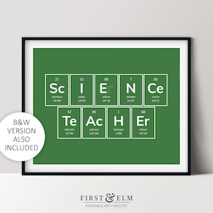 Science Teacher Gift, Periodic Table of Elements, Teacher Appreciation, Printable Wall Art