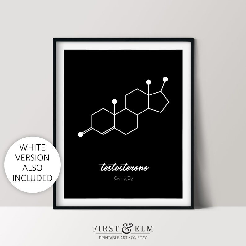 C19h28o2 Structure Testosterone Molecule Poster, Molecular Biology Print, Science ...