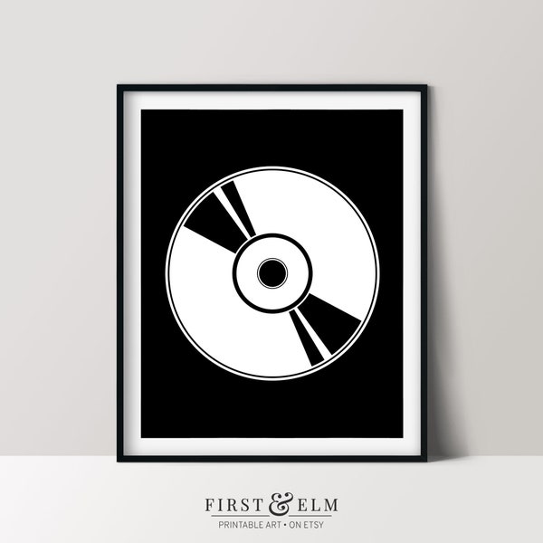 Minimalist CD Poster, Music Lover Décor, Contemporary Design, Instant Download Wall Art
