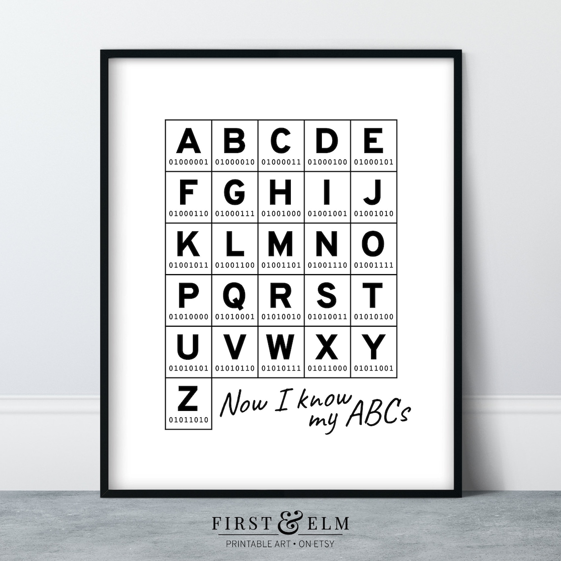 Binary Code Alphabet Unique ABC Poster Computer Lab Décor | Etsy