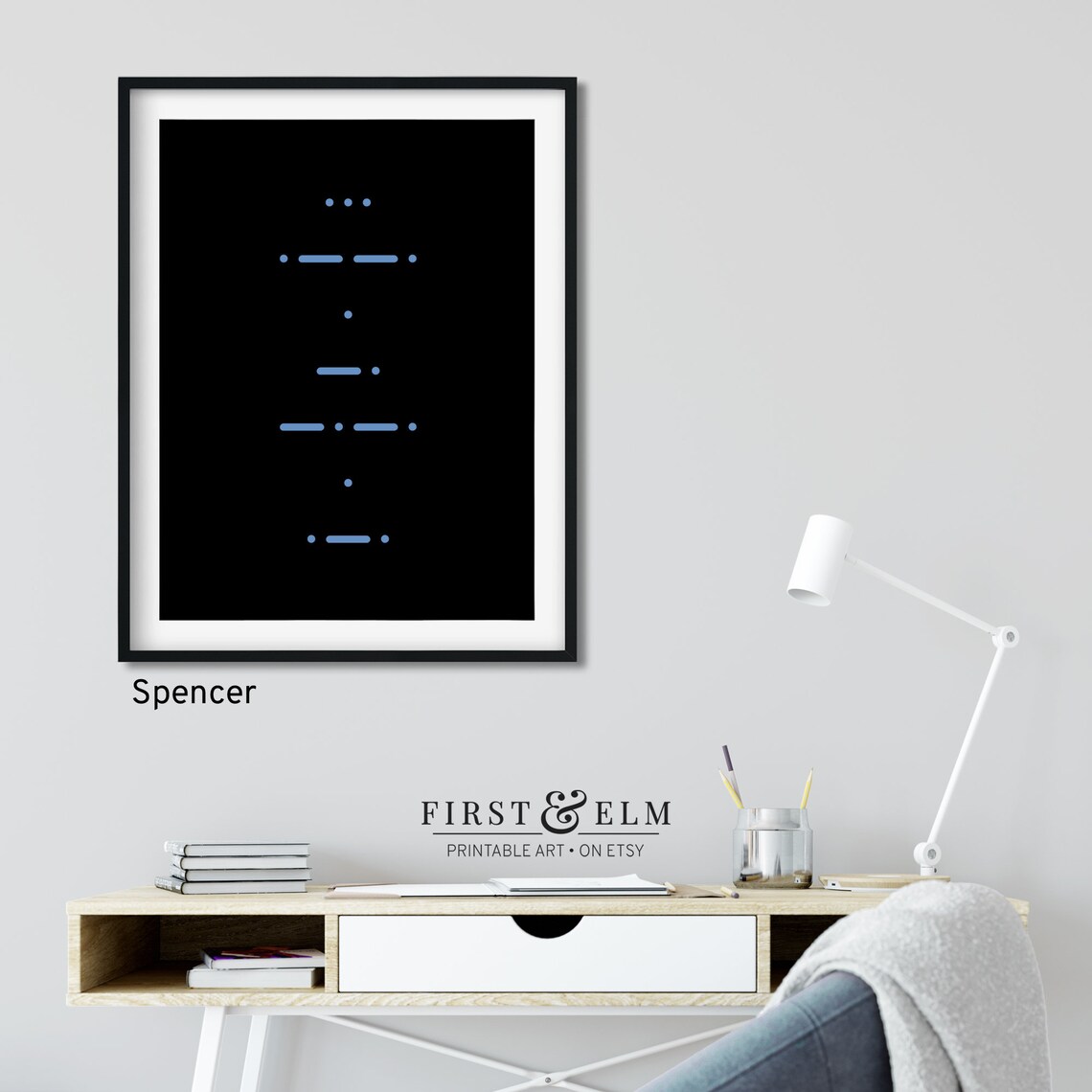 Personalized Name Sign Morse Code Poster Minimalist Design - Etsy