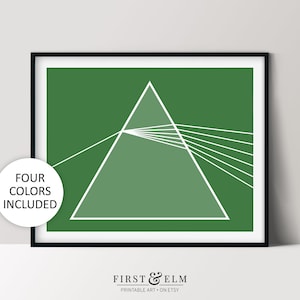 Prism Refraction Art Print, Modern Science Art, Classroom Décor, Gifts for Nerds, Printable Download