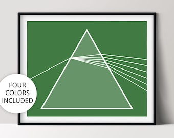 Prism Refraction Art Print, Modern Science Art, Classroom Décor, Gifts for Nerds, Printable Download