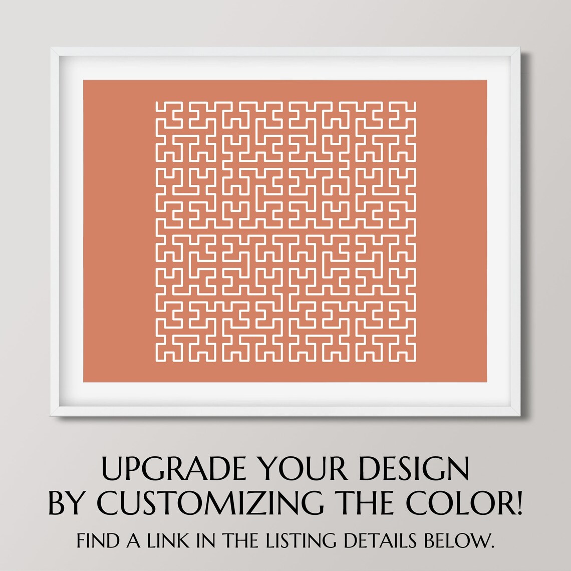 Hilbert Space Filling Curve, Minimalist Math Nerd Art, Classroom Poster ...