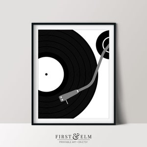 Record Player Poster, Turntable Print, Band Studio Décor, Music Wall Art, Printable Home Décor