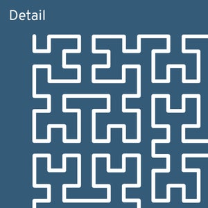 Hilbert Space Filling Curve, Minimalist Math Nerd Art, Classroom Poster ...