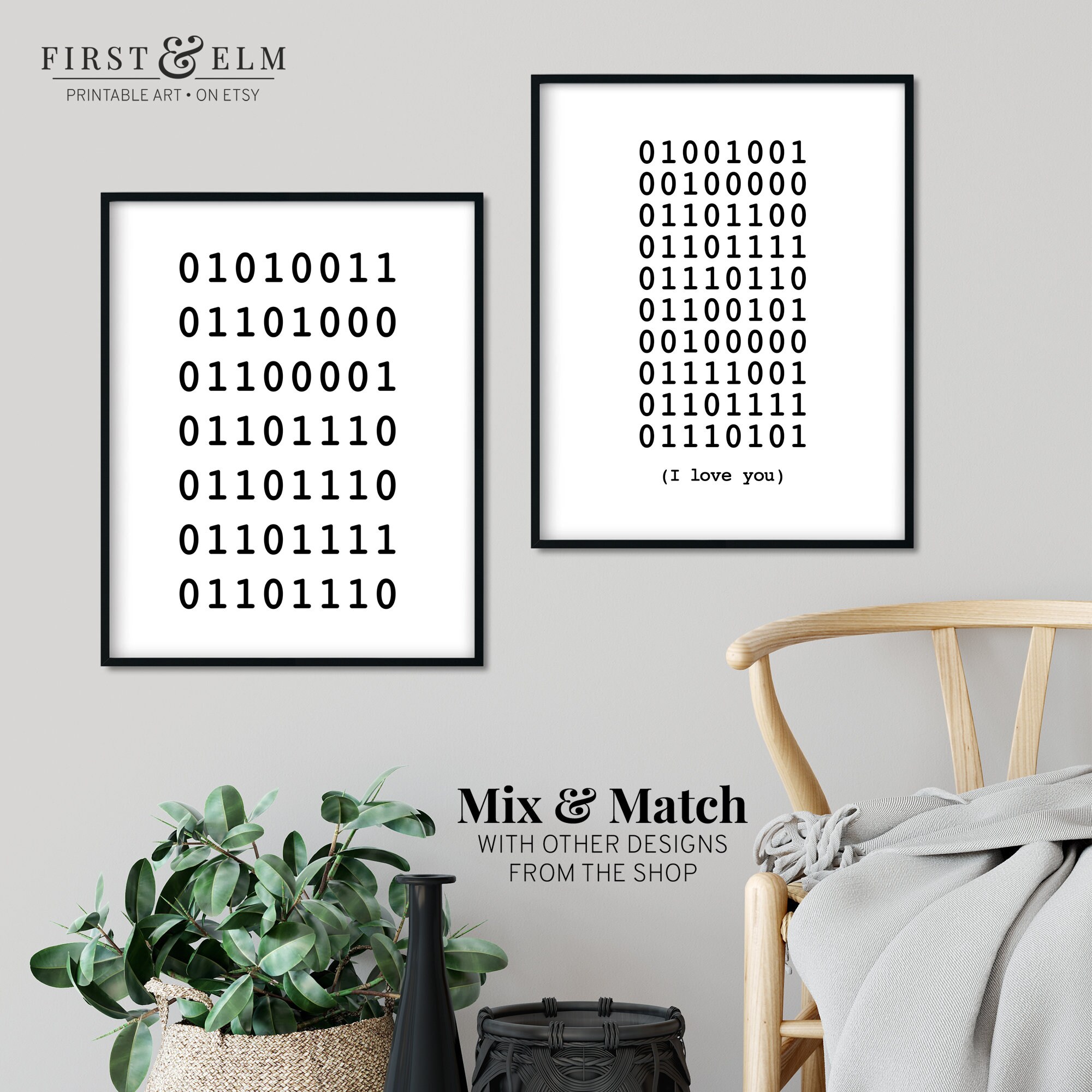 Binary Code Poster Customized With Name Computer Geek Gifts | Etsy
