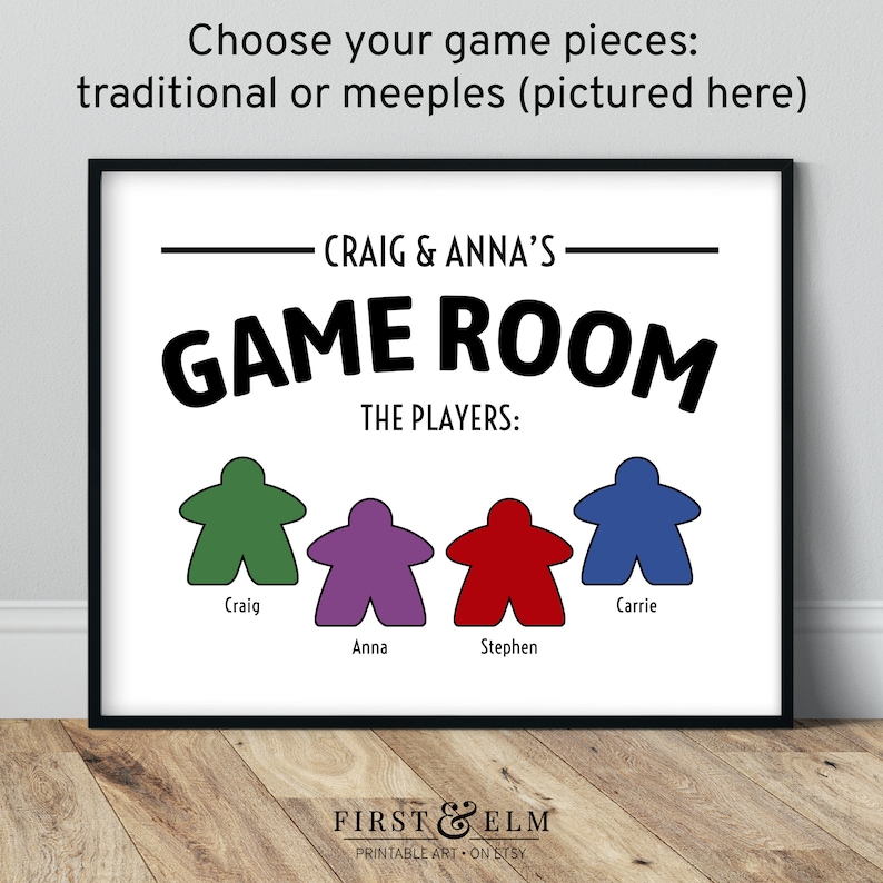 Personalized Family Game Room Sign Board Game Geek Gift Etsy