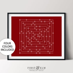 Prime Spiral Poster, Ulams Spirale, Primzahlen Abstrakte Kunst, Geschenke für Nerds, Sofort Download