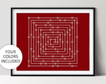 Prime Spiral Poster, Ulam’s Spiral, Prime Numbers Abstract Art, Gifts for Nerds, Instant Download