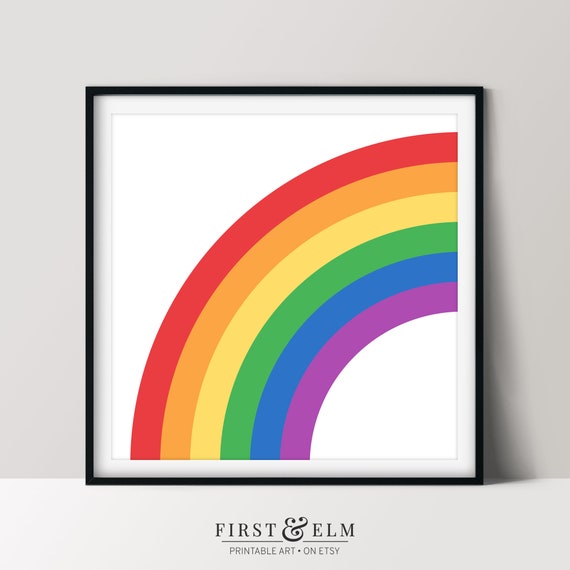 LGBT Pride Rainbow Printable Home Décor Pride Flag Colors | Etsy
