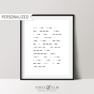Morse Code Benutzerdefiniertes Zitat oder Text, einzigartige Geschenkideen, geheime Nachricht, druckbare Wandkunst