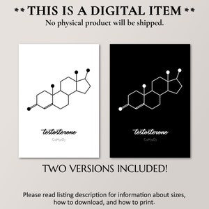 C19h28o2 Structure Testosterone Molecule Poster, Molecular Biology Print, Science ...