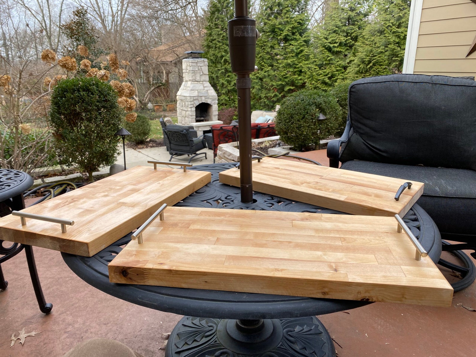 Butcher Block Serving Tray Etsy