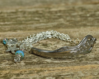 Beach Bracelet, Starfish Bracelet, Turquoise Pearl Bracelet, Wedding Bracelet, Charm bracelet, Fashion bracelet