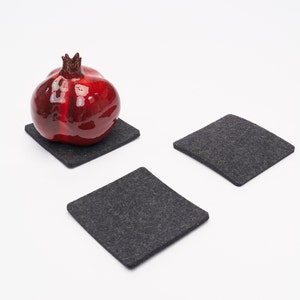 Bierfilz / Beer felt / felt coaster made of pure wool 5mm thick / multi-colors, square image 2