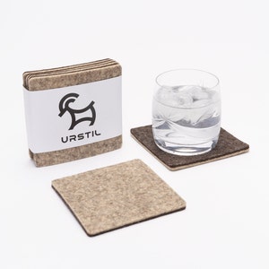 Bierfilz / Beer felt / felt coaster made of pure wool - 5mm thick / multi-colors, square