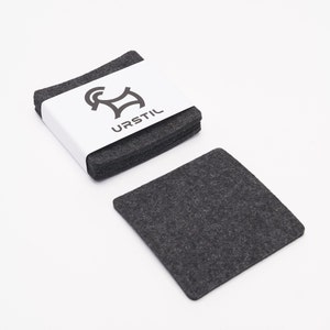 Bierfilz / Beer felt / felt coaster made of pure wool 5mm thick / multi-colors, square Anthrazit