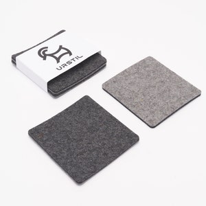 Bierfilz / Beer felt / felt coaster made of pure wool 5mm thick / multi-colors, square Anthrazit - Grau