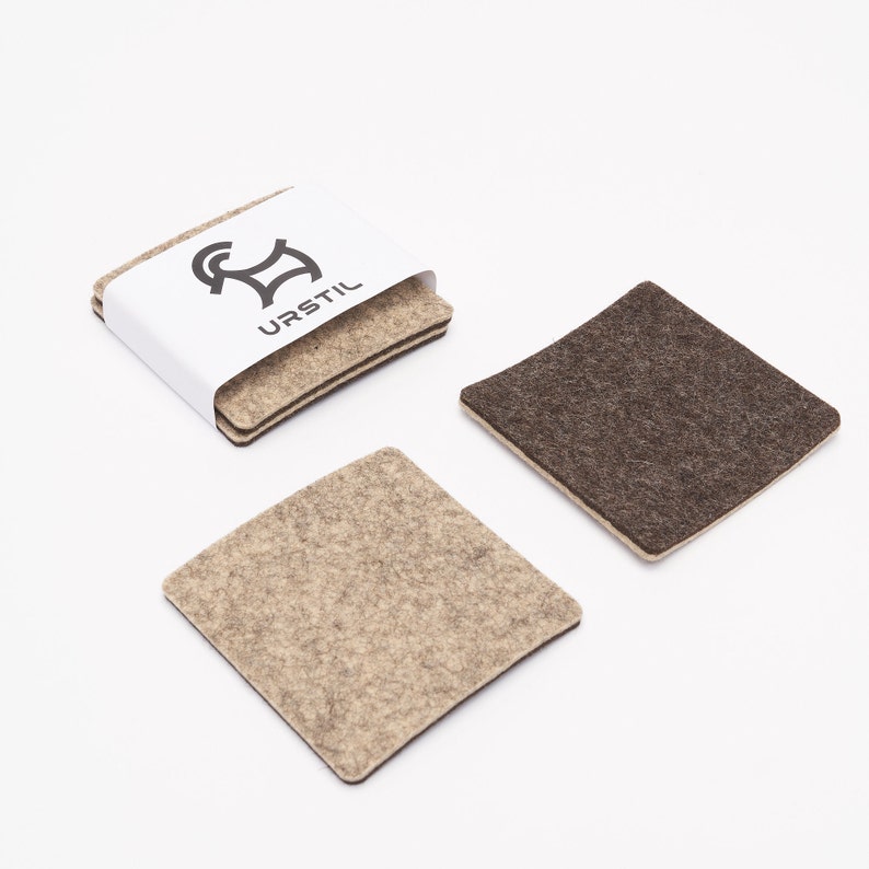 Bierfilz / Beer felt / felt coaster made of pure wool 5mm thick / multi-colors, square image 6