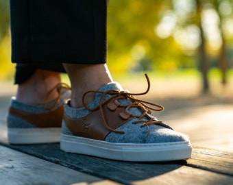 Breathable sneakers - Sample sale - made from sustainable materials - pure wool & leather / unisex shoes