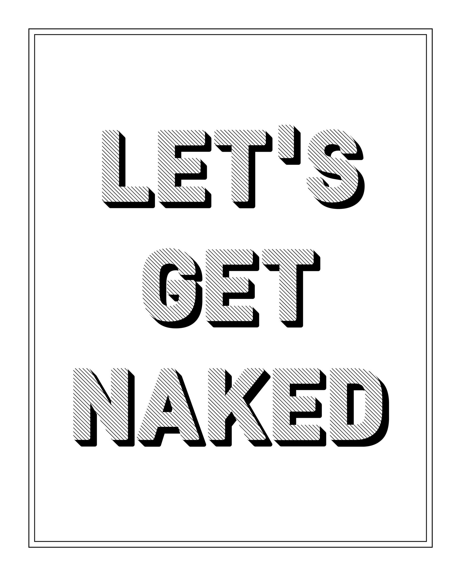 Let's Get Naked Printable Bedroom Printable Bathroom | Etsy