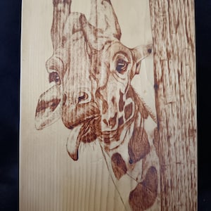 Giraffe - Wood Burnt Picture