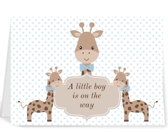5x7 baby shower card, baby boy, greeting card, printable, digital card, instant download