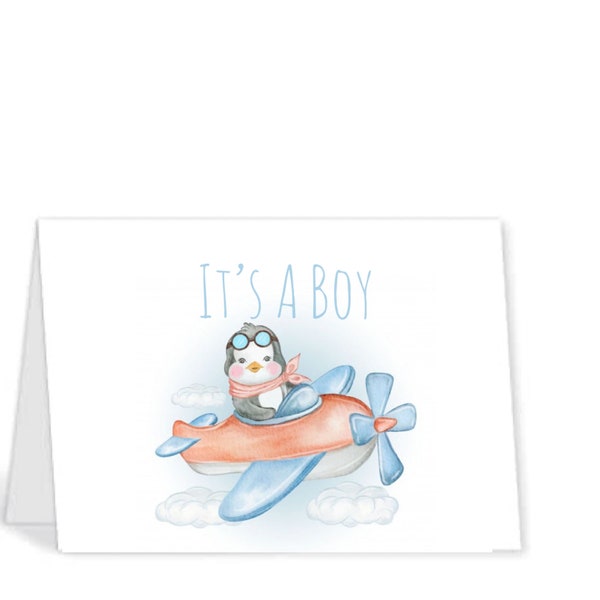 Baby card, shower card, baby boy, airplane, instant download, printable, digital card,