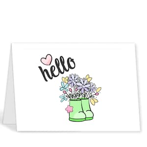 Carte de note vierge 5x7, carte de note, imprimable, carte de voeux, pensées heureuses, fleurs, carte numérique, téléchargement instantané,