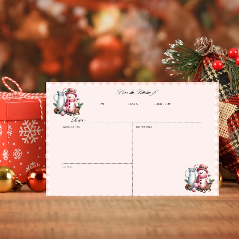Holiday Recipe Cards - Etsy