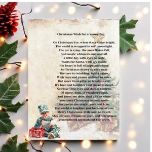 Merry Christmas, son, instant download, greeting card, 5x7