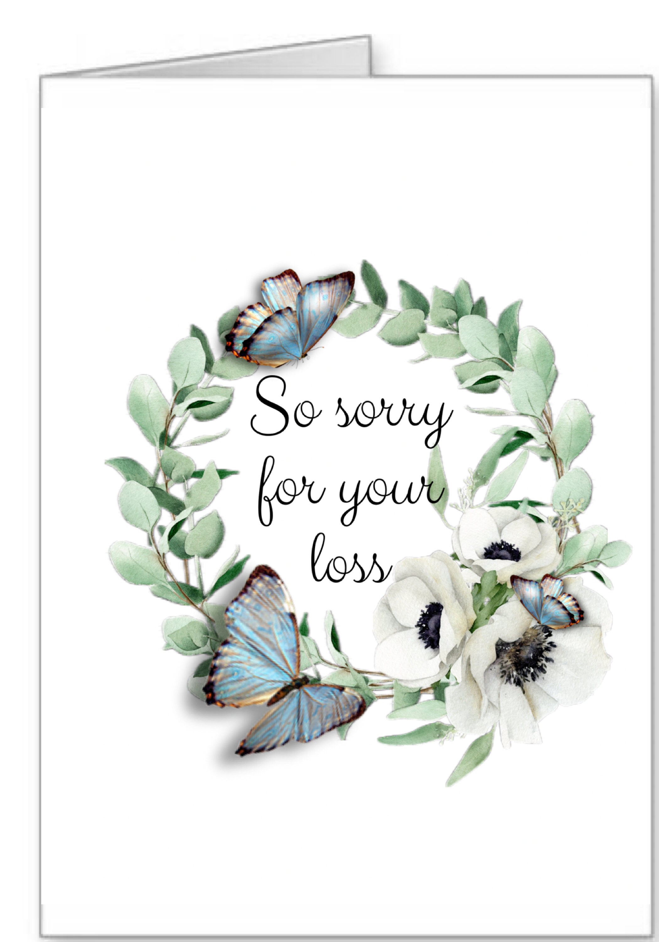 Sympathy card, instant download, printable, digital card, Butterflies, butterfly