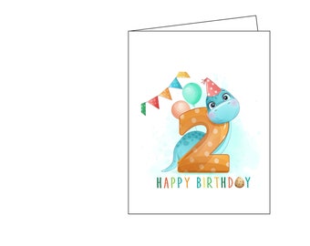 Happy birthday, happy birthday card, birthday, 2nd birthday, kids birthday, instant download, printable, digital card, birthday card