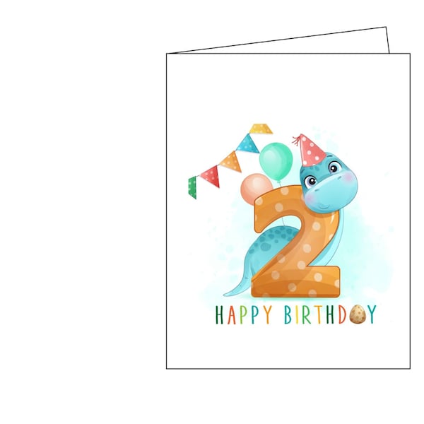 Happy birthday, happy birthday card, birthday, 2nd birthday, kids birthday, instant download, printable, digital card, birthday card