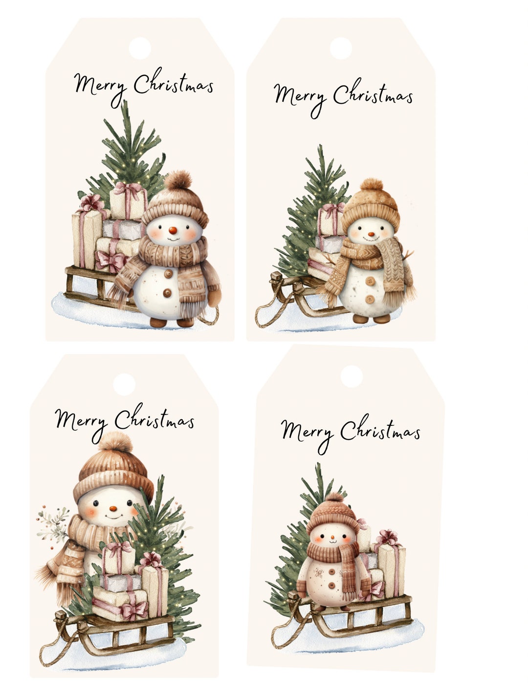 3x5 Christmas Gift Tags, 12 Designs in All - Etsy