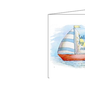 Biglietto di compleanno, biglietto di auguri, biglietto per bambini, biglietto digitale, stampabile, download istantaneo, barca a vela, pensieri felici,