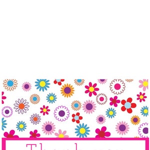 Happy Thoughts, Thank You Card, Thank You, Greeting Card, Flowers ...