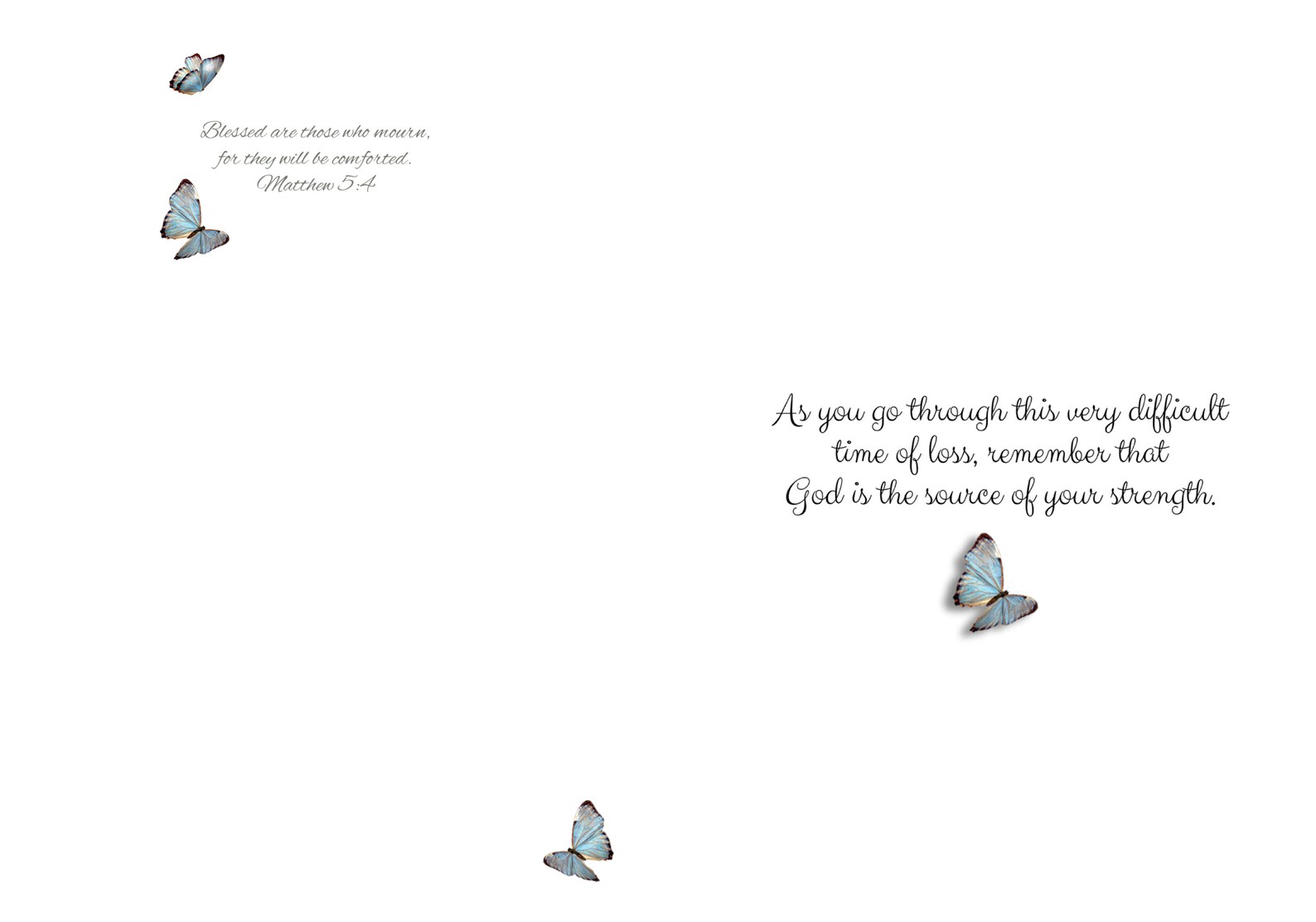 Sympathy Card, Instant Download, Printable, Digital Card, Butterflies ...